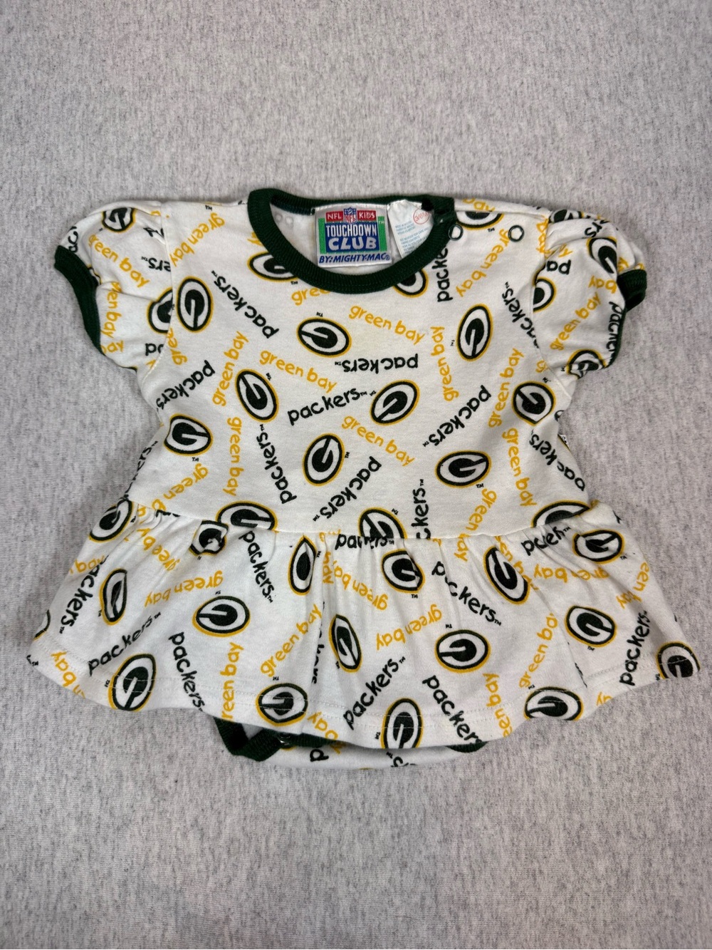 Vintage 1990s Mighty Mac Green‎ Bay Packers Touchdown Club Dress - 3–6 Months